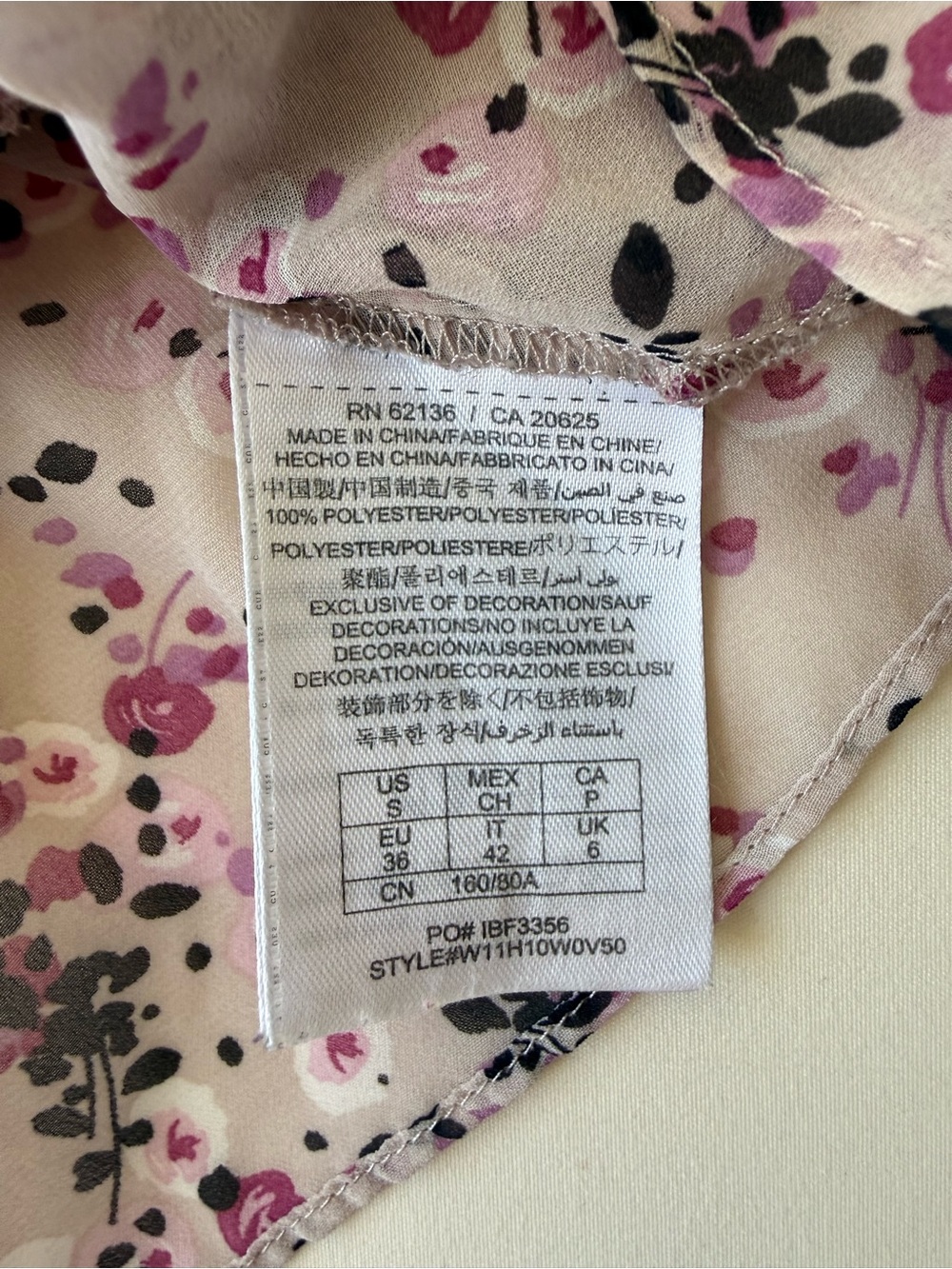 Guess Pink Floral Ruffle Peplum Blouse - Picture 9 of 9